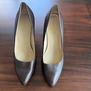 Ralph Lauren platform pump brown leather size 8.